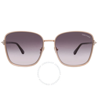 Tom Ford, Fern Smoke Gradient Square Ladies Sunglasses