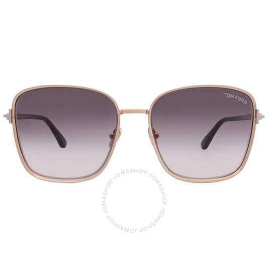 Tom Ford, Fern Smoke Gradient Square Ladies Sunglasses