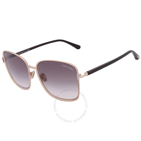 Tom Ford, Fern Smoke Gradient Square Ladies Sunglasses
