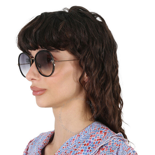 نظارات شمسية نسائية دائرية من توم فورد، لون دخاني متدرج