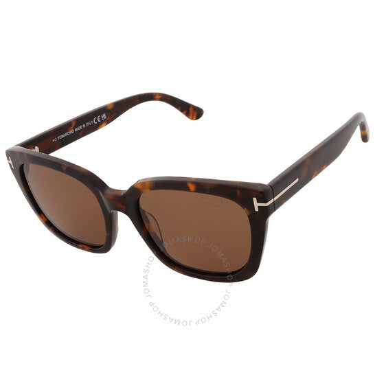 نظارات شمسية نسائية مربعة مستقطبة من توم فورد، هايلاي، بنية اللون