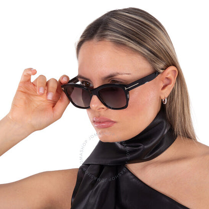 توم فورد، لورين، نظارة شمسية نسائية مستقطبة باللون البني بتصميم عين القطة