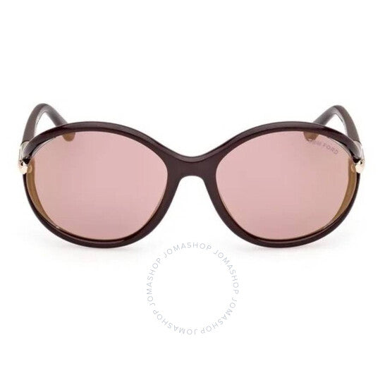 توم فورد، نظارة شمسية ميلودي براون ميرور بيضاوية الشكل للسيدات