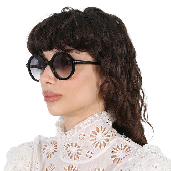 Tom Ford, Nicolette Smoke Round Ladies Sunglasses