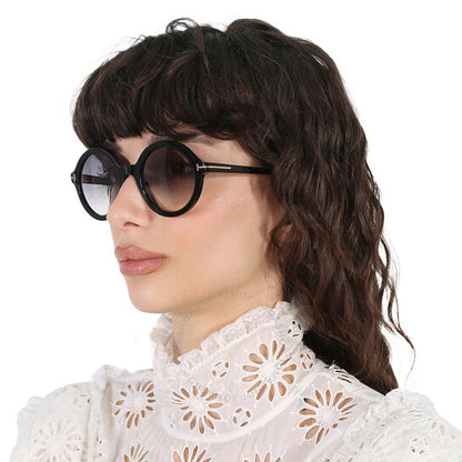 Tom Ford, Nicolette Smoke Round Ladies Sunglasses