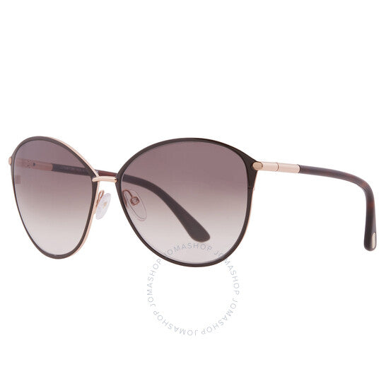 Tom Ford, Penelope Brown Gradient Butterfly Ladies Sunglasses