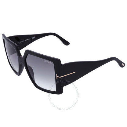 Tom Ford, Quinn Smoke Gradient Square Ladies Sunglasses