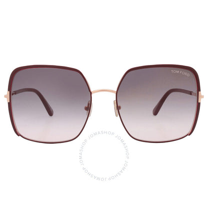 Tom Ford, Raphaela Smoke Gradient To Pink Square Ladies Sunglasses
