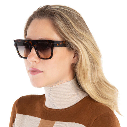 Tom Ford, Renee Smoke Gradient Browline Ladies Sunglasses
