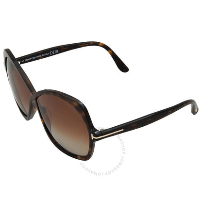 نظارات شمسية نسائية من توم فورد روزمين بلون بني متدرج على شكل فراشة