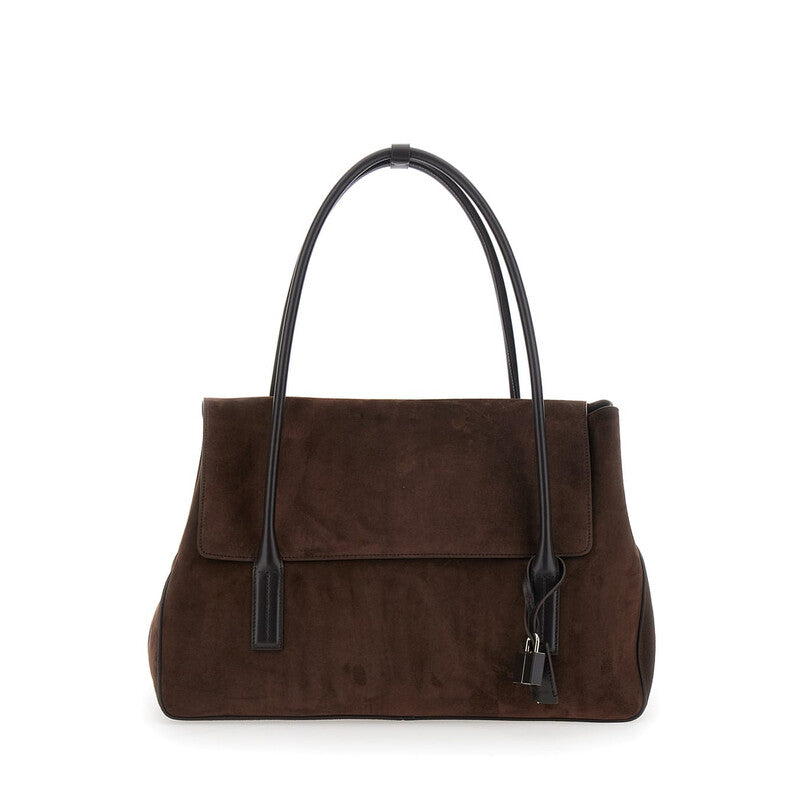 Suede Calf + Smooth Calf Large Shoulder Bag