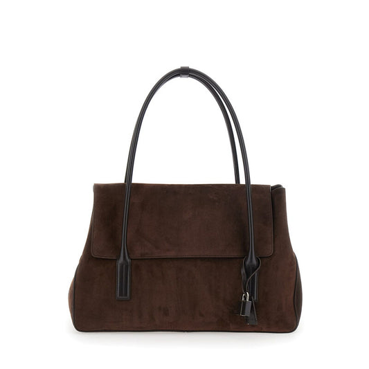 Suede Calf + Smooth Calf Large Shoulder Bag