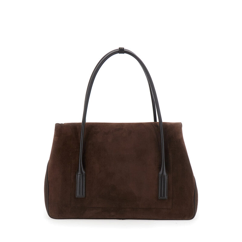 Suede Calf + Smooth Calf Large Shoulder Bag