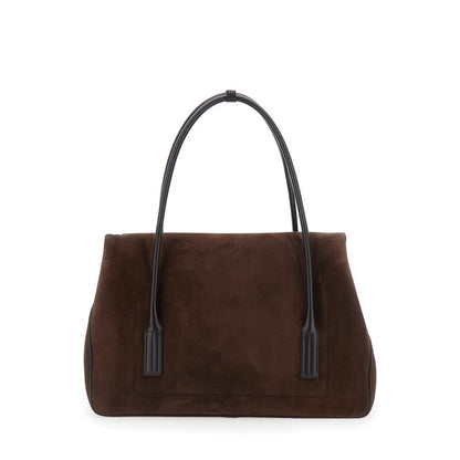 Suede Calf + Smooth Calf Large Shoulder Bag
