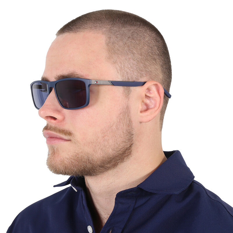 Blue Rectangular Men's Sunglasses