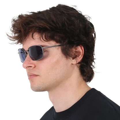 Blue Rectangular Men's Sunglasses