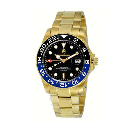 ساعة تورينو كاريرو، سوباكواتيك جي إم تي كوارتز للرجال بمينا أسود