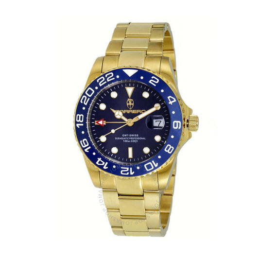 ساعة تورينو كاريرو للرجال، طراز Subaquatic GMT Quartz، بمينا أزرق