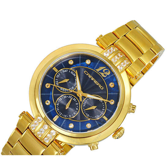 تورينو كاريرو، ساعة أديلينا جي إم تي كوارتز بمينا زرقاء للسيدات