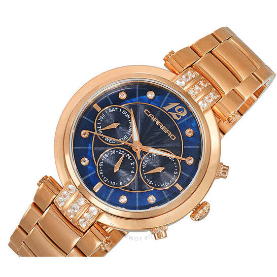 تورينو كاريرو، ساعة أديلينا جي إم تي كوارتز بمينا زرقاء للسيدات