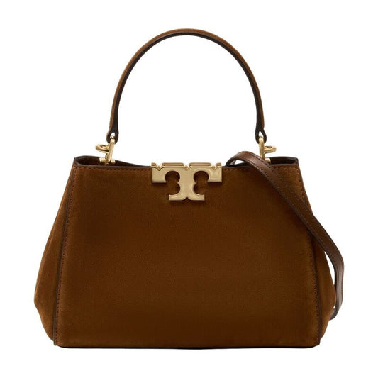 Leather Top Handle Bag — Brown