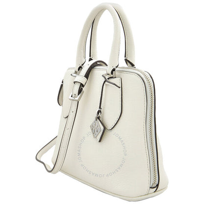 Tory Burch, White Pebbled Leather Mini Swing Satchel