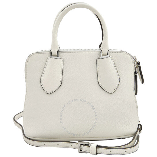 Tory Burch, White Pebbled Leather Mini Swing Satchel