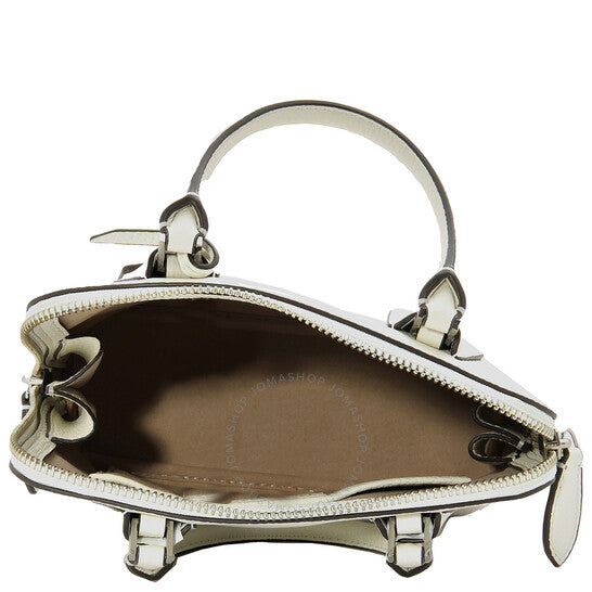 Tory Burch, White Pebbled Leather Mini Swing Satchel