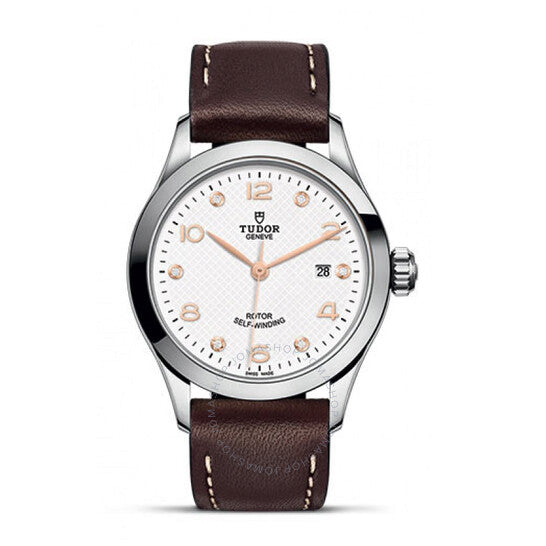 ساعة تيودور، 1926 أوتوماتيكية للسيدات بمينا أبيض مرصع بالألماس