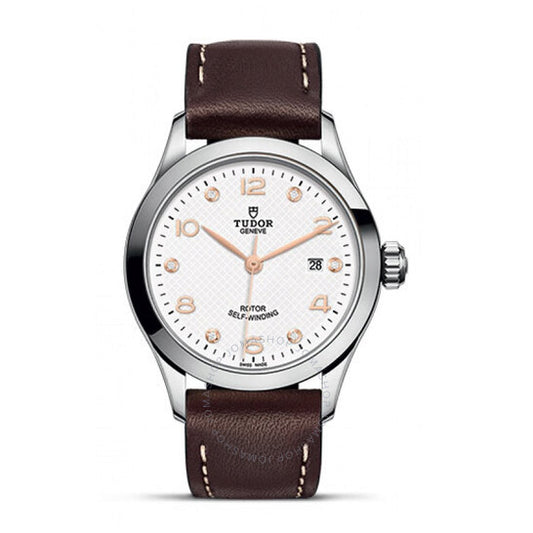 ساعة تيودور، 1926 أوتوماتيكية للسيدات بمينا أبيض مرصع بالألماس