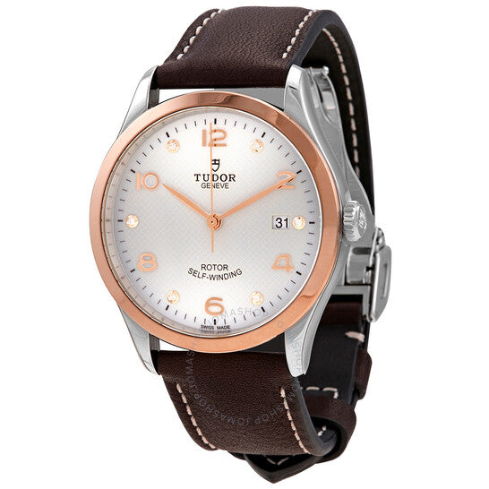 ساعة تيودور، 1926 أوتوماتيكية للرجال بمينا أبيض مرصع بالألماس