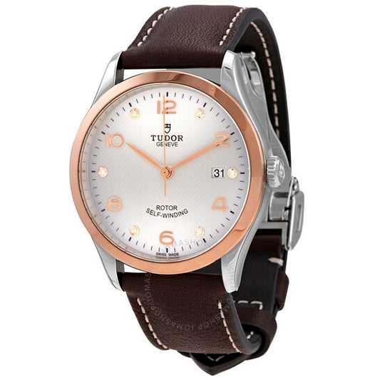 ساعة تيودور، 1926 أوتوماتيكية للرجال بمينا أبيض مرصع بالألماس