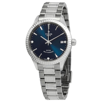 Tudor, Automatic Blue with 3 Diamonds Dial Ladies Watch