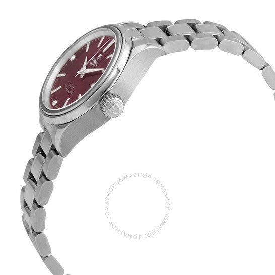 ساعة تيودور أوتوماتيكية نسائية بمينا ألماس بورجوندي