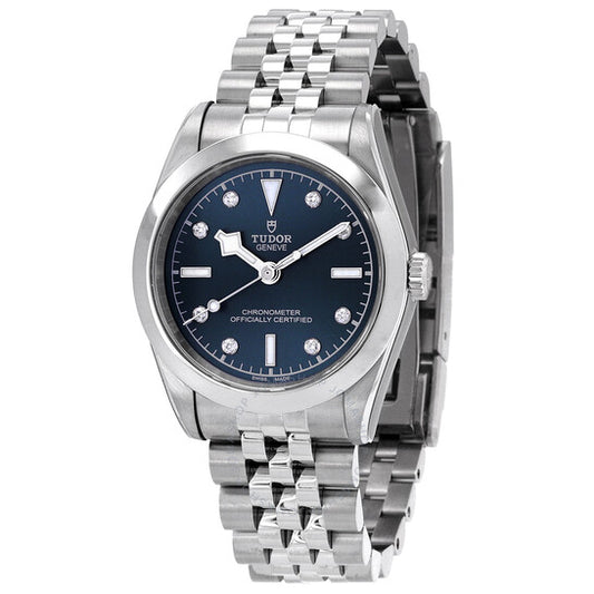 ساعة تيودور بلاك باي 31 أوتوماتيكية كرونومتر بمينا زرقاء مرصعة بالألماس للسيدات