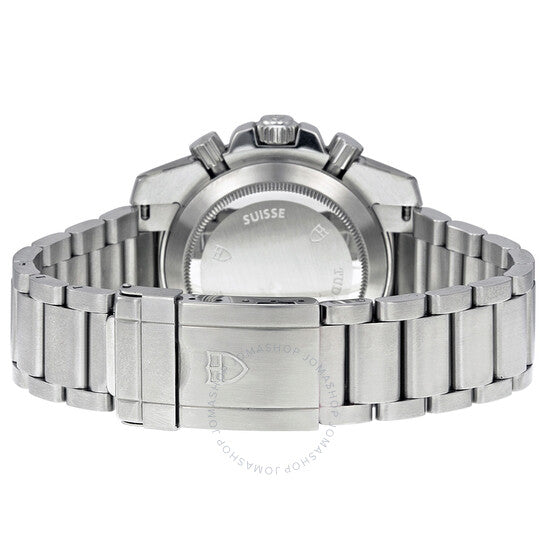 ساعة تيودور كرونوغراف بمينا سوداء وستانلس ستيل