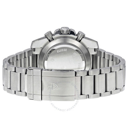 ساعة تيودور كرونوغراف بمينا سوداء وستانلس ستيل