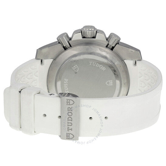 ساعة تيودور كرونوغراف نسائية بمينا ألماس ومطاط أبيض