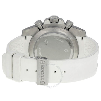 ساعة تيودور كرونوغراف نسائية بمينا ألماس ومطاط أبيض