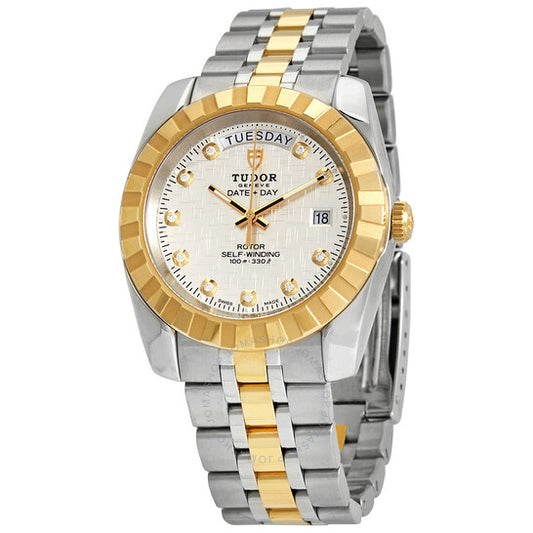 Tudor, Date and Day Classic Automatic Diamond Silver Dial Men's Watch