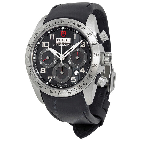 Tudor, Fastrider Black Dial Chronograph Black Leather Men's Watch