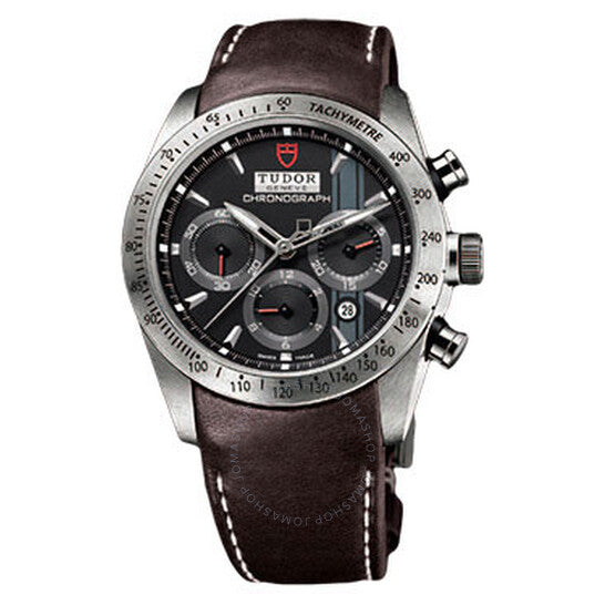Tudor, Fastrider Black Dial Chronograph Brown Leather Men's Watch