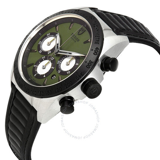 ساعة تيودور فاسترايدر كرونوغراف أوتوماتيكية للرجال بمينا أخضر