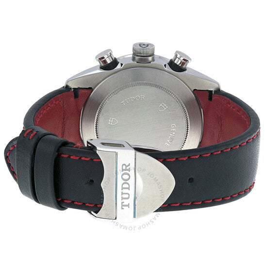Tudor, Fastrider Chronograph Red Dial Black Leather Watch