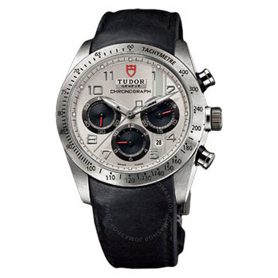 Tudor, Fastrider Silver Dial Chronograph Black Leather Men's Watch