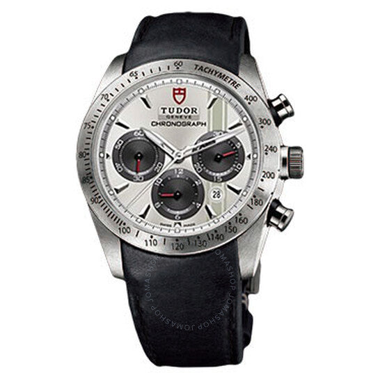 Tudor, Fastrider Silver Dial Chronograph Black Leather Men's Watch