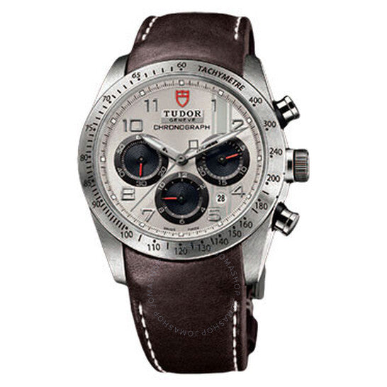 Tudor, Fastrider Silver Dial Chronograph Brown Leather Men's Watch
