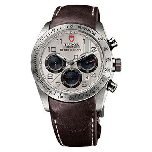 Tudor, Fastrider Silver Dial Chronograph Brown Leather Men's Watch