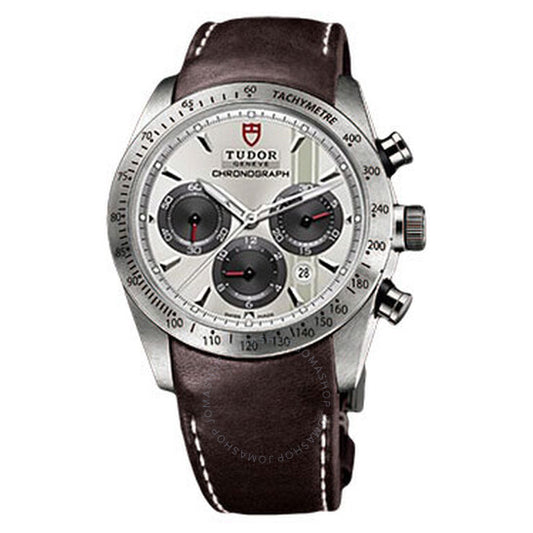 Tudor, Fastrider Silver Dial Chronograph Brown Leather Men's Watch