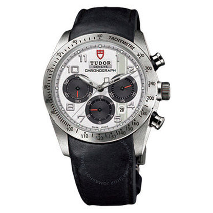 Tudor, Fastrider White Dial Chronograph Black Leather Men's Watch